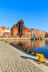 Papier peint photo autocollant rond Ville sur leau Cityscape of Gdansk in Poland