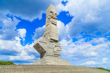 Westerplatte. Monument commemorating battle of Second World War