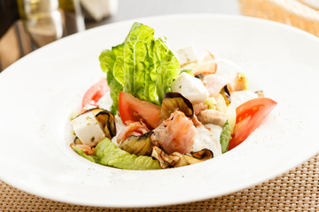 salad with ham