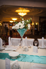 Table set for an event party or wedding reception