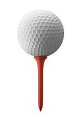 Golf ball and red tee