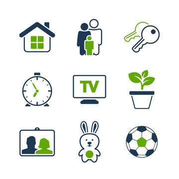 Home simple vector icon set
