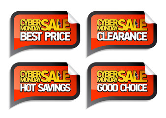 Cyber monday sale stickers.
