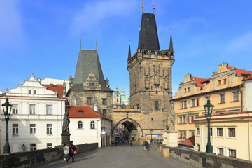 Fototapeta na wymiar Spring Prague St. Nicholas' Cathedral