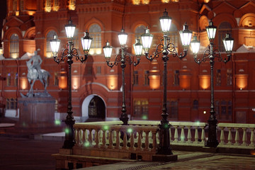 Fototapeta premium moscow night Historical Museum