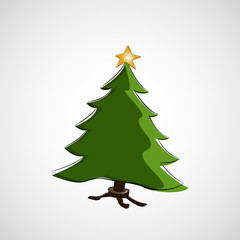 Beautiful Christmas tree on a light background