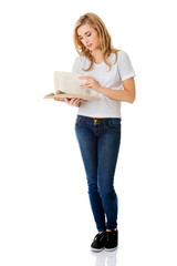 Student woman with book