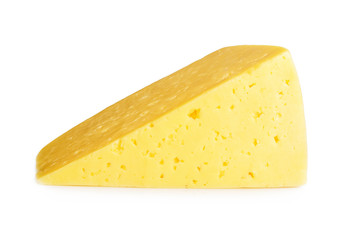 piece of cheese isolated on a white background
