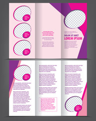 Vector empty trifold brochure design print template