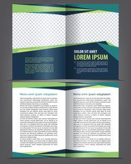 Vector empty bifold brochure print template design - 71018182