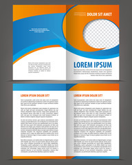 Vector empty bifold brochure print template design