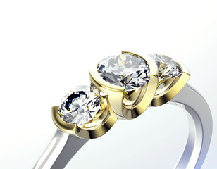 Ring with Diamond. Jewelry background