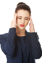 Young woman suffering a headache