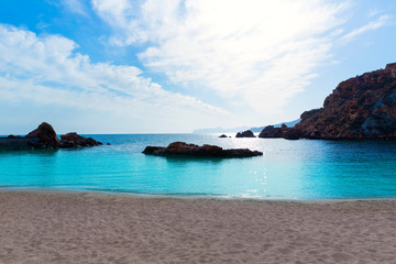 Fototapeta na wymiar Cartagena Cala Cortina beach in Murcia Spain