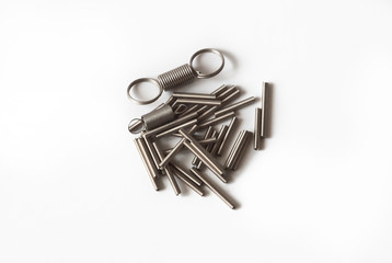 Steel springs on white background