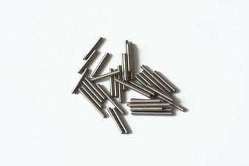 Steel springs on white background