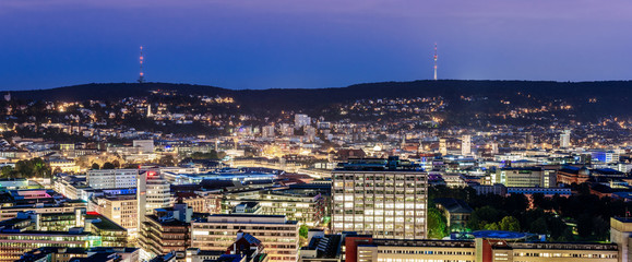 Stuttgart blaue Stunde mit Fernsehturm