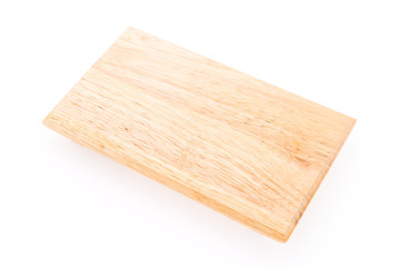 Wooden cutting board isolated on white background