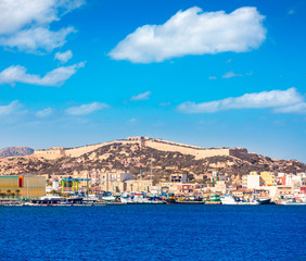 Fototapeta na wymiar Cartagena skyline Murcia at Mediterranean Spain