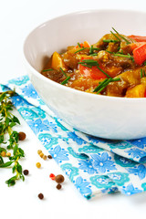 Eggplant paste with tomato and pepper