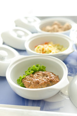 food in the trays for the patients