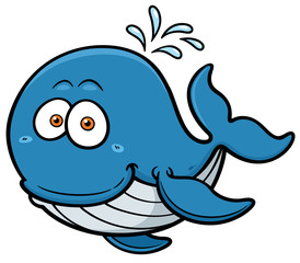 Naklejka premium Vector illustration of Whale cartoon