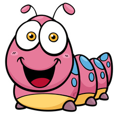 Vector illustration of Cartoon worm