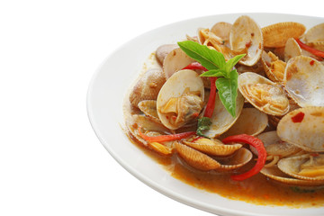 stir  fried surf clams with roasted chili paste