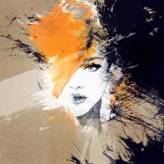 Photo sur Plexiglas Visage aquarelle portrait de femme .aquarelle abstraite .fashion fond