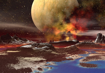 Alien Planet - 3D rendered computer artwork