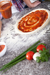 Making delicious pizza at home