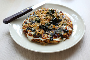 japanese pizza traditional food style