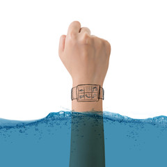 Smart watch concept of waterproof