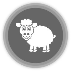 a sheep in a grey Panel