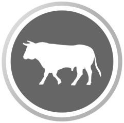 a bull in a grey Panel
