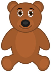 a brown teddy bear smiling