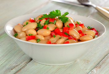 Salad with white beans and fresh herbs