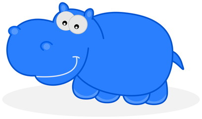 a blue hippo