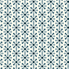 Dark Blue Abstract Flower Pattern on Pastel Background