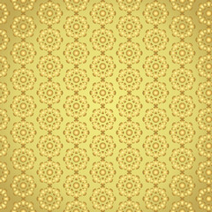 Gold Abstract Flower Pattern on Pastel Background