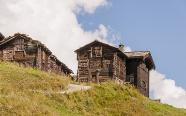 Zermatt, Bergdorf, Holzhäuser, Sunnegga, Findeln, Schweiz