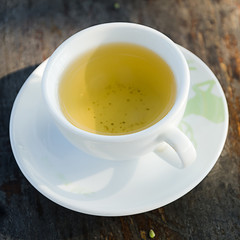 tea cup on wooden table