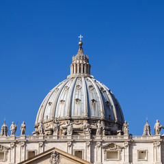 Naklejka premium Rome, Italy, on October 10, 2012. A dome of St. Peter's Cathedra