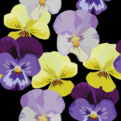 pansy flower seamless pattern