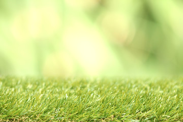 Square of green grass field