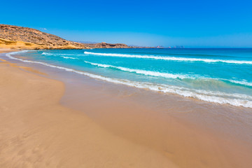 Fototapeta na wymiar la carolina beach in Murcia at Mediterranean sea