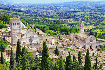 medieval town of Assisi, Umbria , Italy - obrazy, fototapety, plakaty