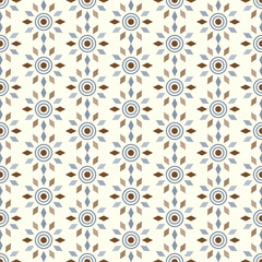 Brown Abstract Circle and Rhomboid Pattern on Pastel Background