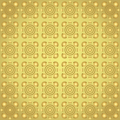 Gold Triangle and Circle and Curve Cup Pattern on Pastel Backgro