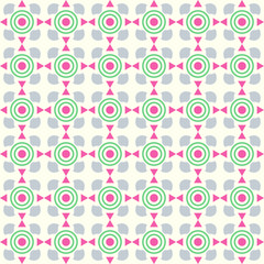 Pink Triangle and Circle and Curve Cup Pattern on Pastel Backgro